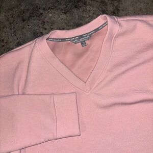 Marc New York Andrew Sweater Womens XL Pink Tight Knit Minimalist Comfy V Neck